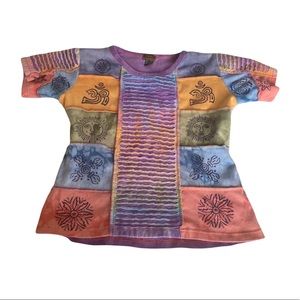 Rainbow patchwork tshirt